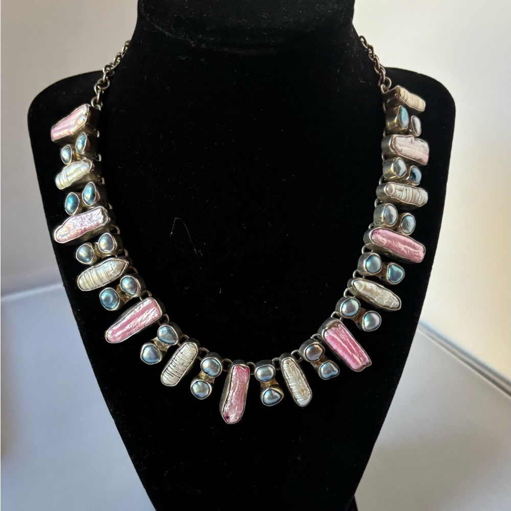 Pink & blue pearls set